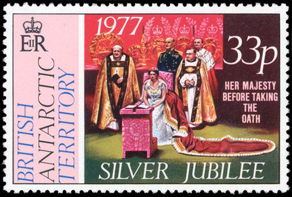 British Antarctic Territory SG 85w Unmounted mint 1977 Silver Jubilee 33p variety watermark Crown to right of CA