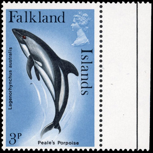 Falkland Islands SG 371w Unmounted mint 1980 Dolphins 3p variety watermark inverted