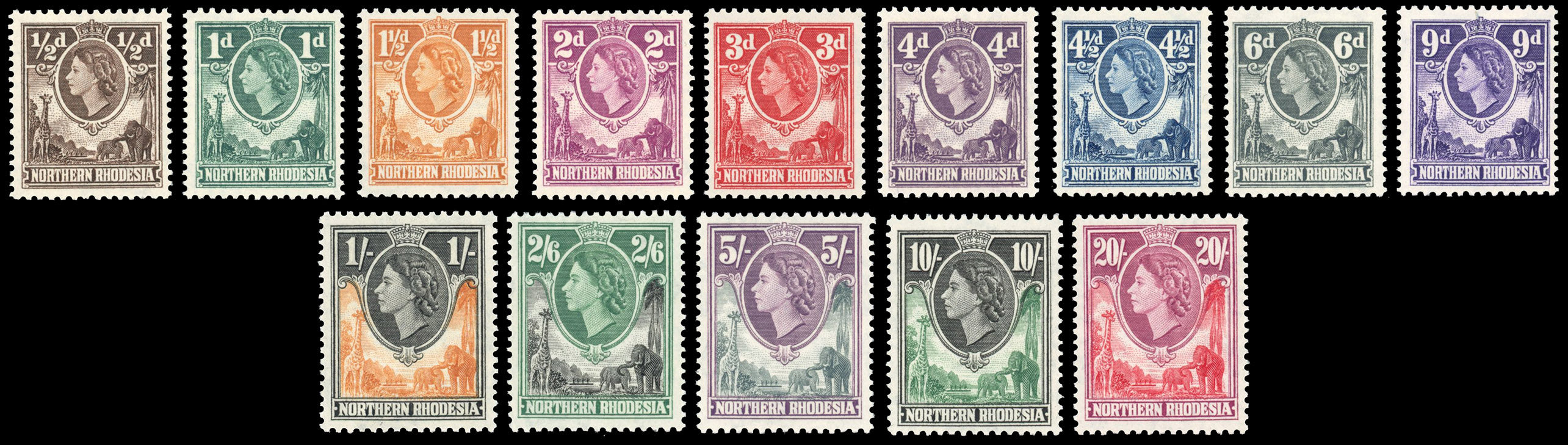 Northern Rhodesia SG 61/74 Unmounted mint 1953 QEII set of 14