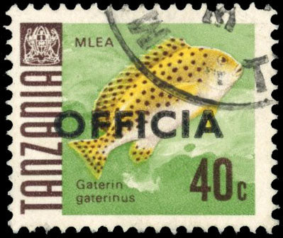Tanzania SG O36b Used 1970-73 official 40c error OFFICIA