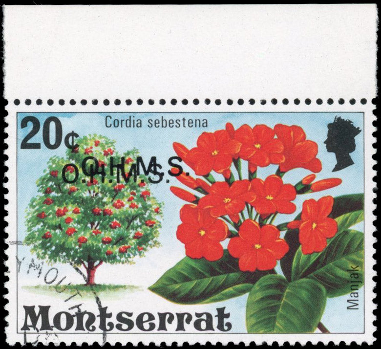 Montserrat SG O20a Used 1980 official 20c overprint double
