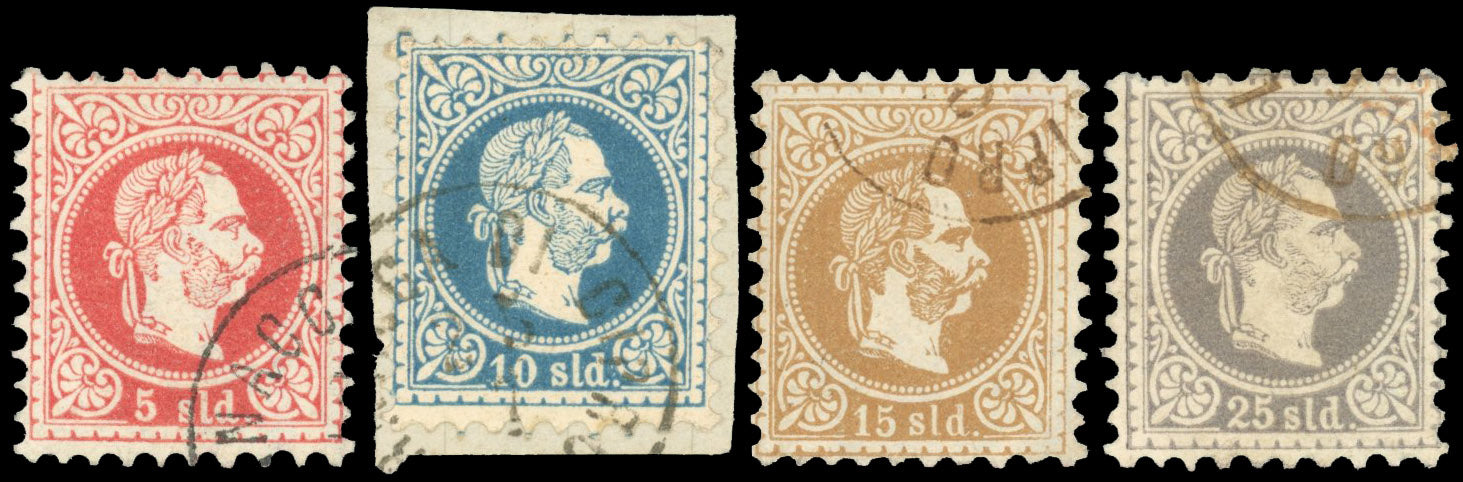 Cyprus Used 1867-83 Austrian Levant 5s, 10s, 15s, 25s with Larnacca di Cipro cancels