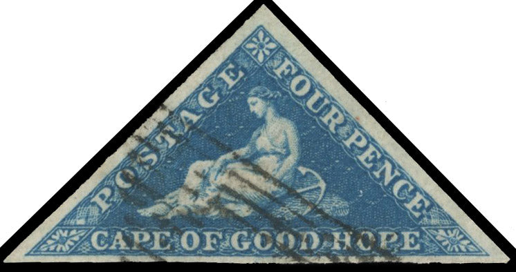 Cape of Good Hope SG 4a Used 1853 4d blue on slightly blued paper