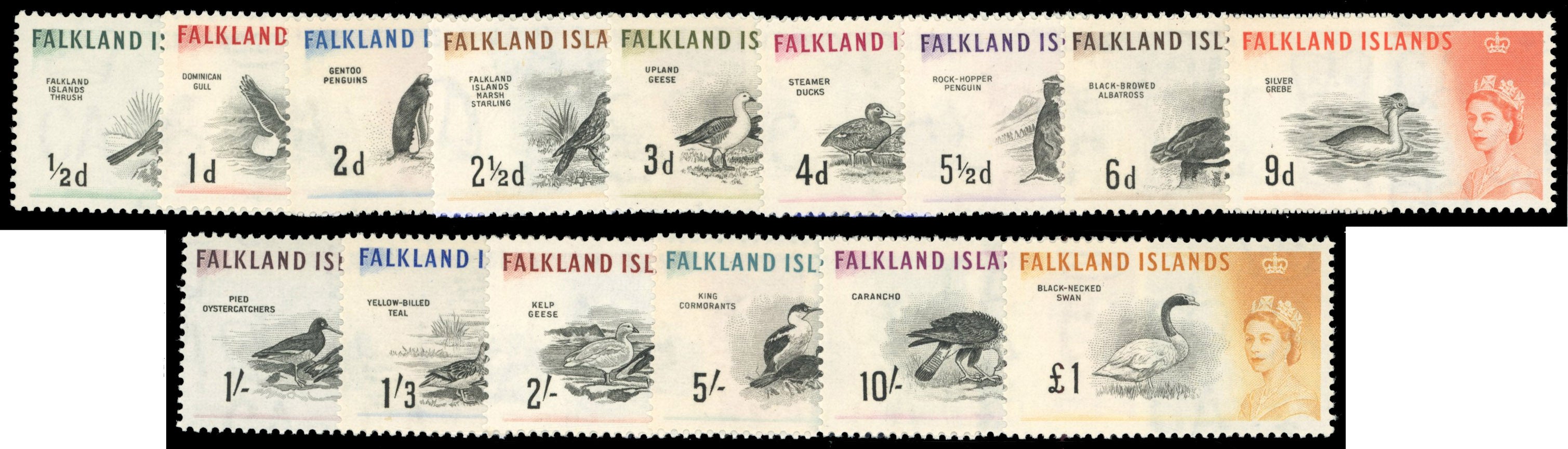 Falkland Islands SG 193/207 Unmounted mint 1960-66 Birds set of 15