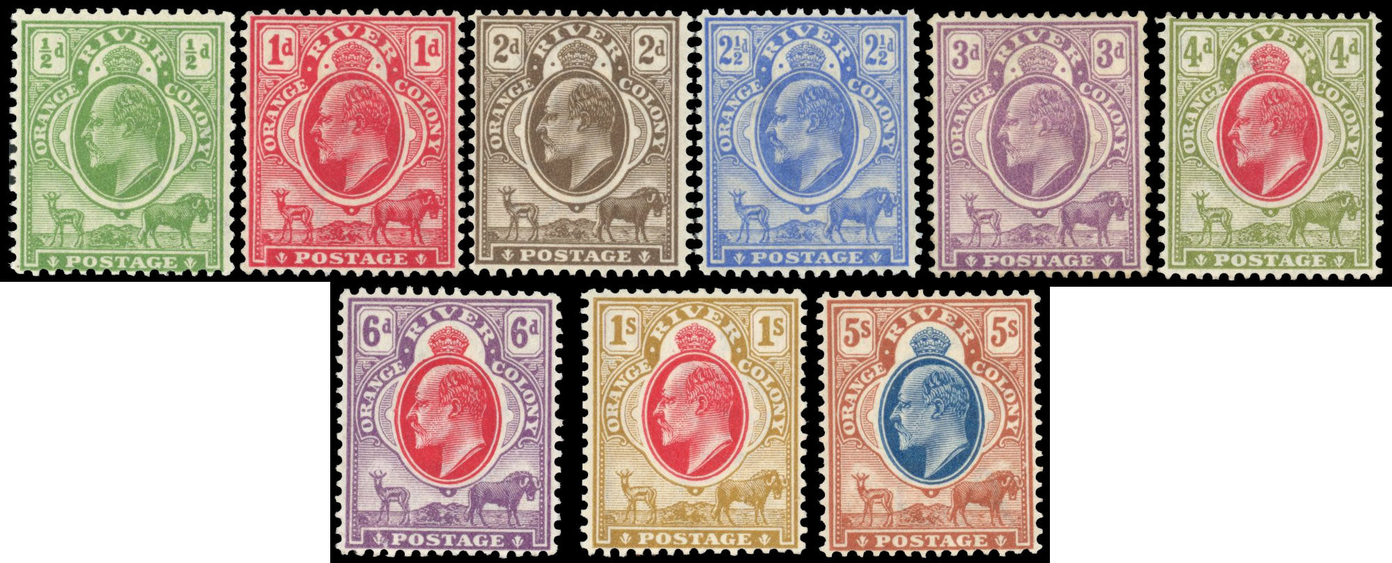 Orange Free State SG 139/47 Mint 1903-04 set to 5s watermark Crown CA