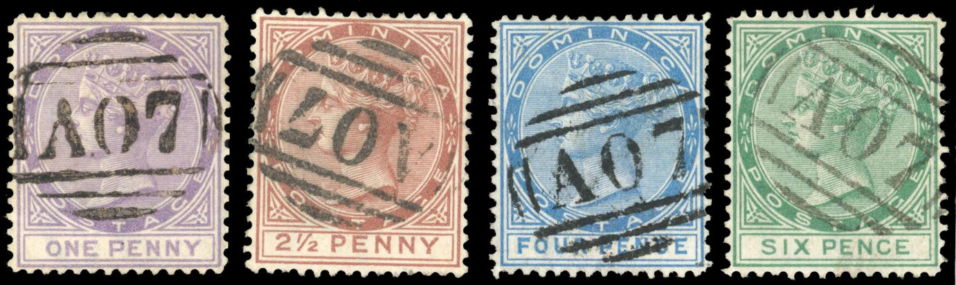Dominica SG 5/8 Used 1877-79 1d to 6d perf 14