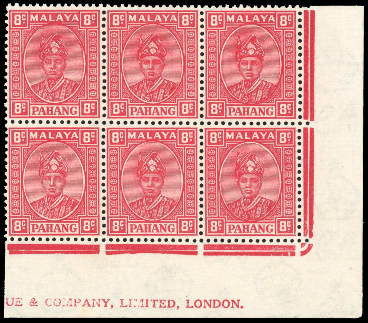 Malaya Pahang SG 36 Unmounted mint 1935-41 8c scarlet