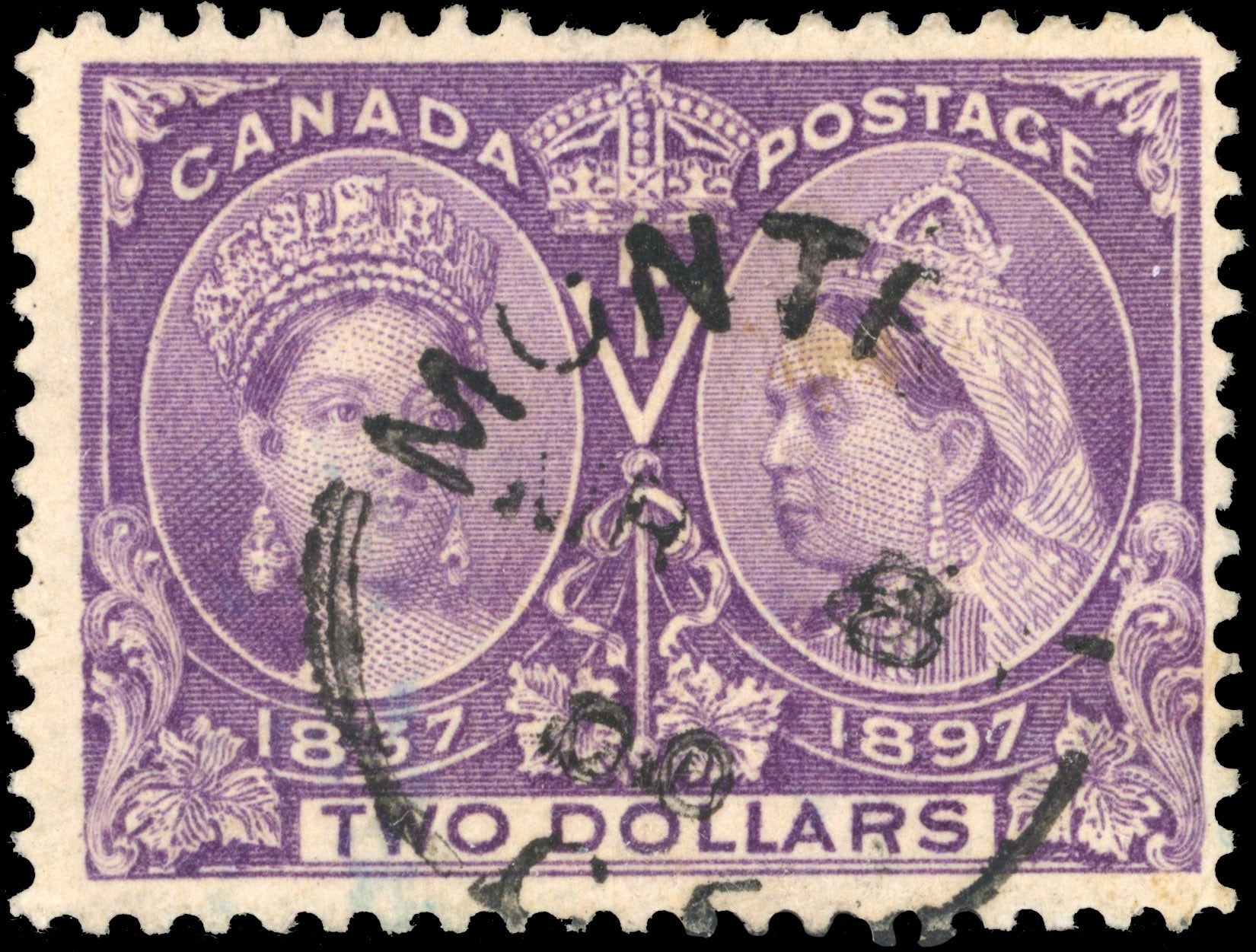 Canada SG 137 Used 1897 Jubilee $2 deep violet