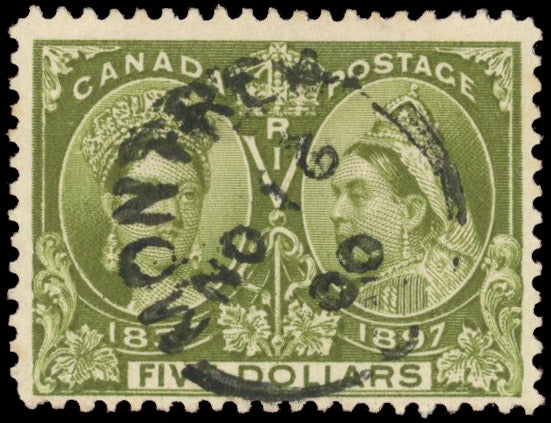 Canada SG 140 Used 1897 Jubilee $5 olive-green