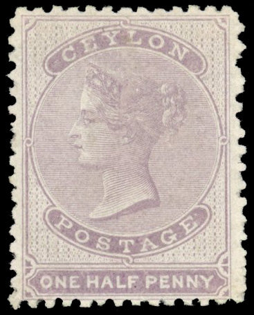 Ceylon SG 18 Mint 1857-64 ½d dull mauve perf 12½