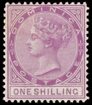 Dominica SG 9 Mint 1877-79 1s magenta watermark Crown CC perf 14