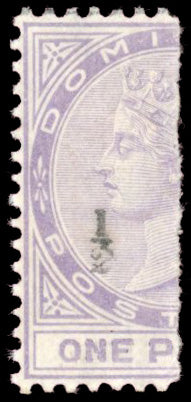 Dominica SG 10 Mint 1882-83 ½d on half 1d lilac surcharge type 2 in black