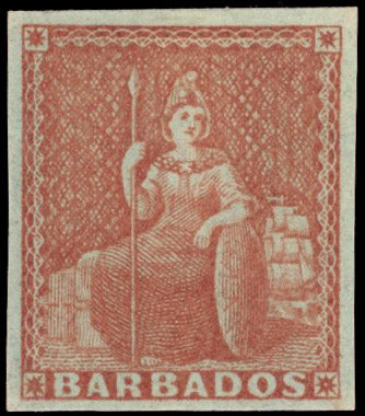 Barbados SG 5 Mint 1852-55 4d brownish red