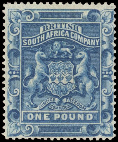 Rhodesia SG 10 Mint 1892-93 £1 deep blue