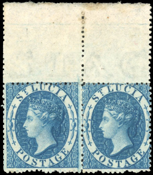 St Lucia SG 2 Mint 1860 4d blue watermark small star