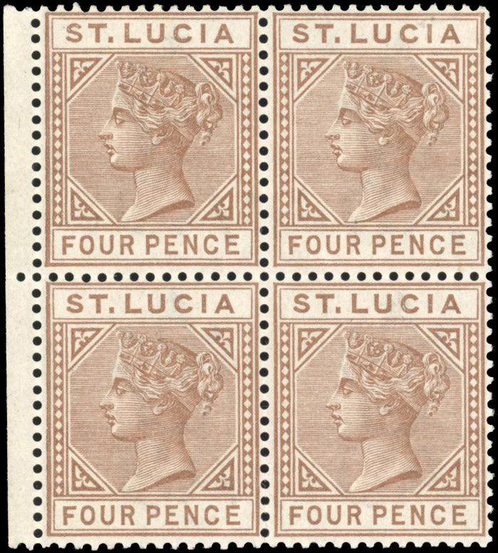 St Lucia SG 34 Mint 1883-86 4d brown die I