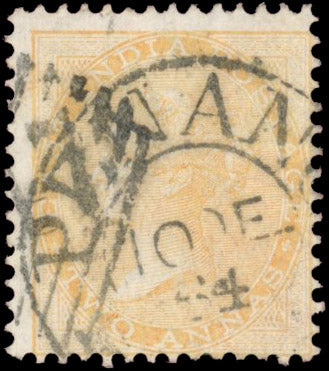 Malaya Straits Settlements SG Z41 Used 1856-64 India 2a yellow with type D duplex of Penang