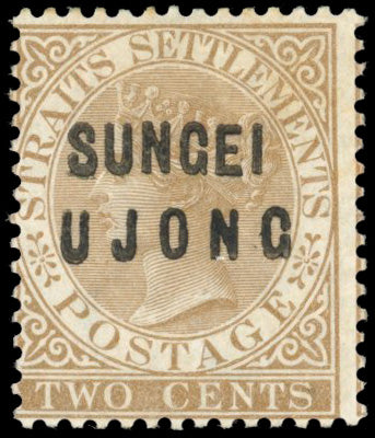 Malaya Sungei Ujong SG 6 Mint 1881 2c brown types 2+7 overprint