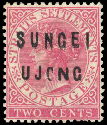 Malaya Sungei Ujong SG 21 Mint 1882-84 2c pale rose types 12+18 overprint