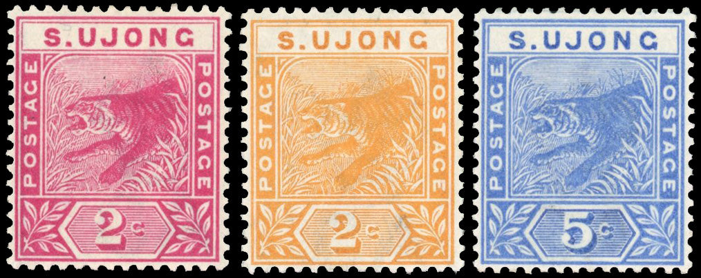 Malaya Sungei Ujong SG 50/52 Mint 1891-94 Leaping Tiger set of 3