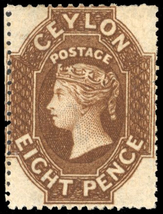 Ceylon SG 24 Mint 1861-64 8d brown clean-cut perf 14 to 15½