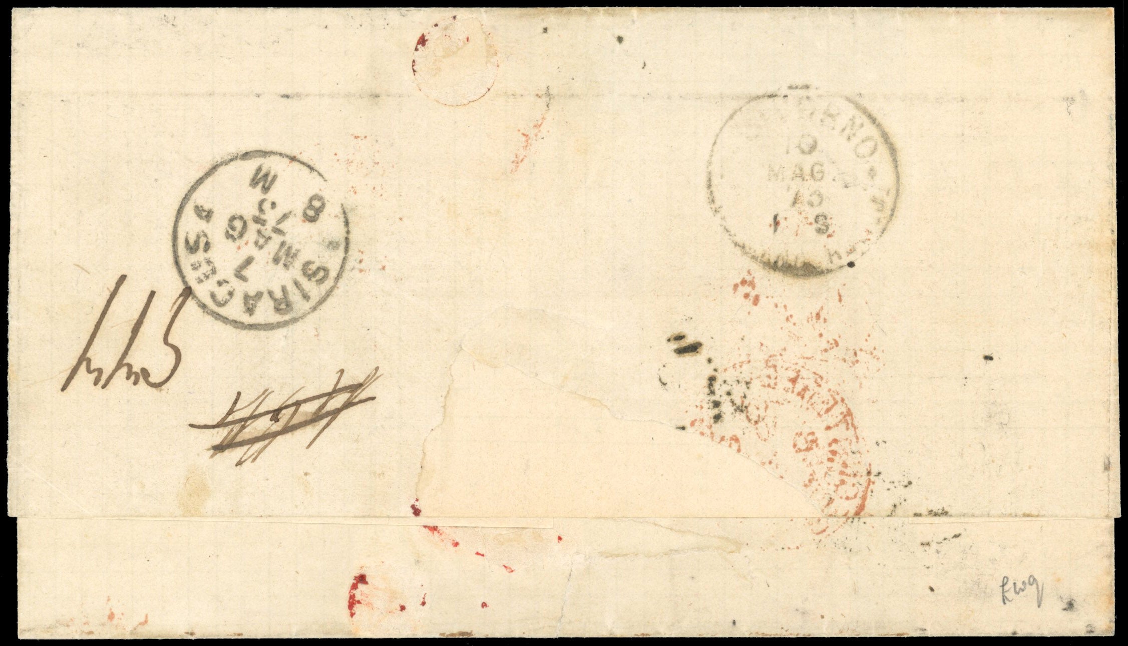 Malta SG Z72 Cover 1873 registered wrapper to Livorno bearing GB 1867 10d red-brown