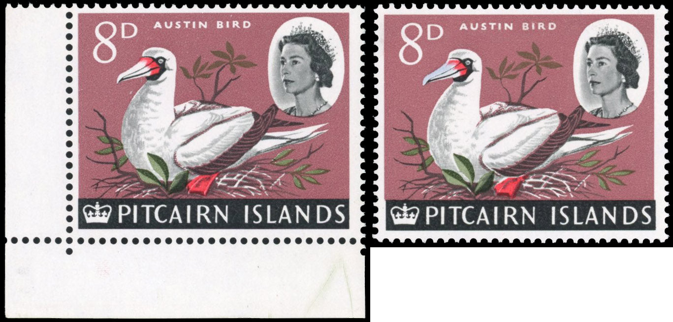 Pitcairn Islands SG 42a Unmounted mint 1964-65 8d error pale blue omitted