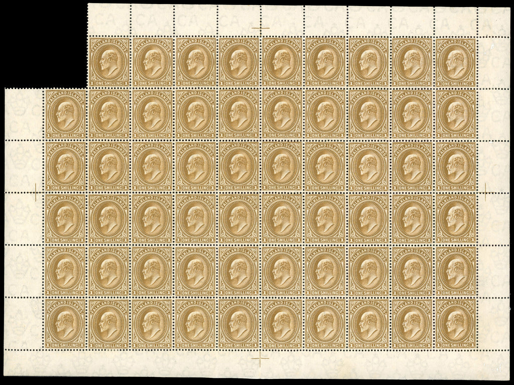 Falkland Islands SG 48 Mint 1904-12 KEVII 1s sheet and cover