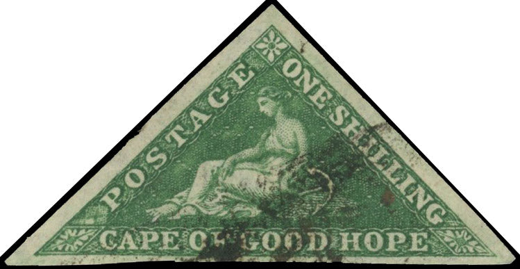 Cape of Good Hope SG 8b Used 1855-63 1s deep dark green