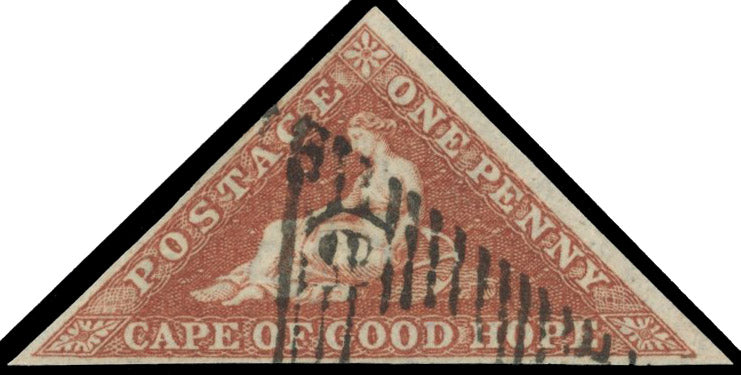 Cape of Good Hope SG 3a Used 1853 1d brown-red