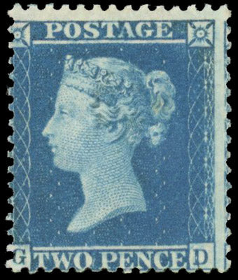 Great Britain SG 35 Mint 1854-57 2d deep blue on blued paper