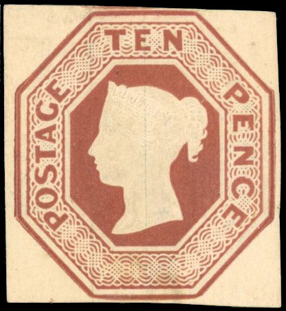 Great Britain SG 57ii Mint 1847-54 embossed 10d brown die 2