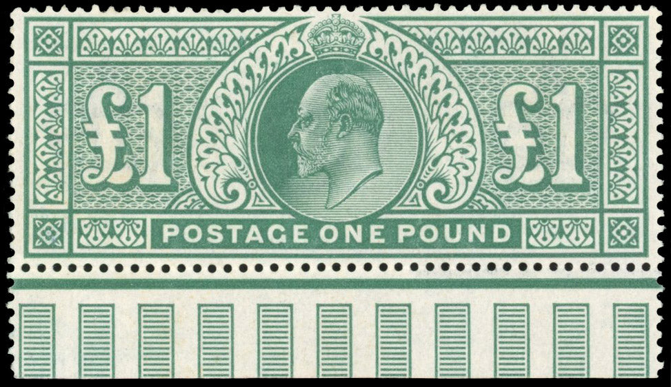 Great Britain SG 266 Mint 1902-10 £1 dull blue-green De La Rue printing