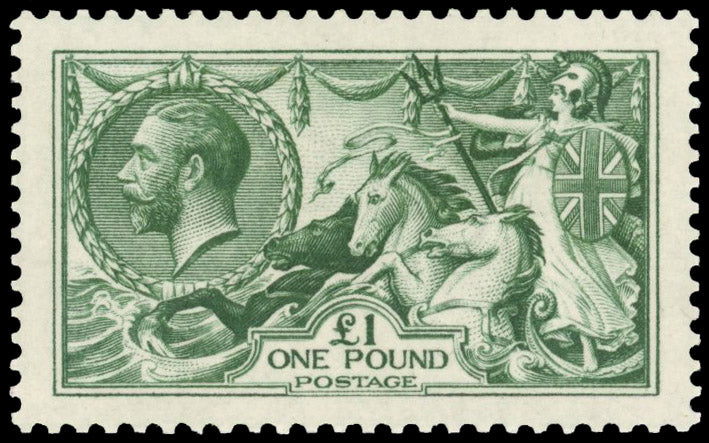 Great Britain SG 403 Mint 1913 £1 green Sea Horses
