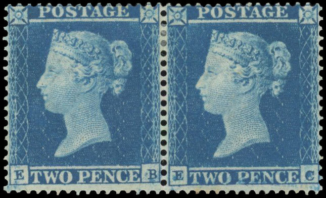Great Britain SG 19 Mint 1854-57 2d deep blue on blued paper watermark small crown perf 16
