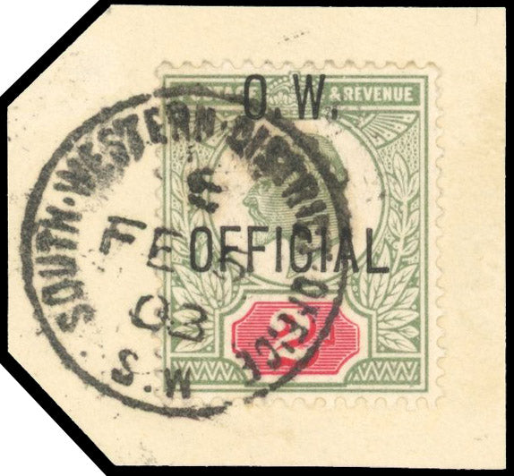 Great Britain SG O38 Used 1902-03 Office of Works KEVII 2d yellowish green and carmine-red