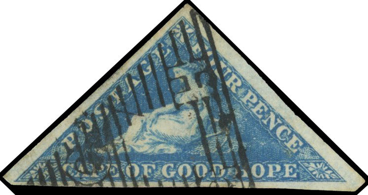 Cape of Good Hope SG 4a Used 1853 4d blue on slightly blued paper