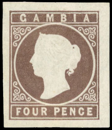 Gambia SG 2 Mint 1869-72 4d pale brown no watermark