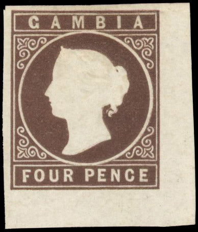 Gambia SG 1 Mint 1869-72 4d brown no watermark