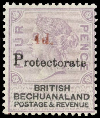 Bechuanaland SG 51 Mint 1888 4d on 4d lilac and black
