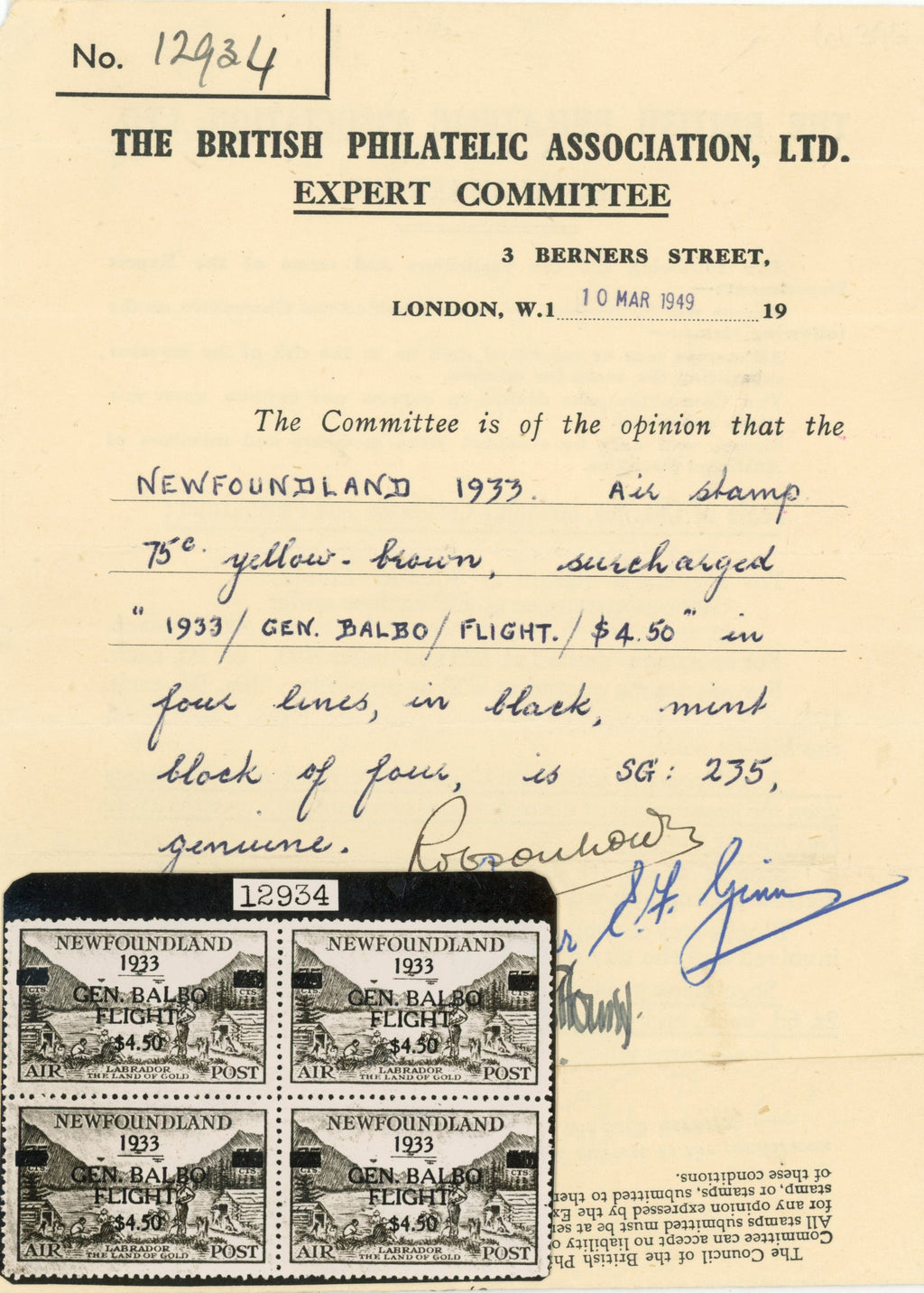 Jamaica SG 130a Unmounted mint 1938-52 1s corner block of 4 with Repaired chimney