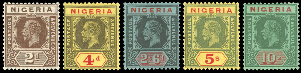 Nigeria SG 20a/29a Mint 1921-32 reversion to die I set of 5