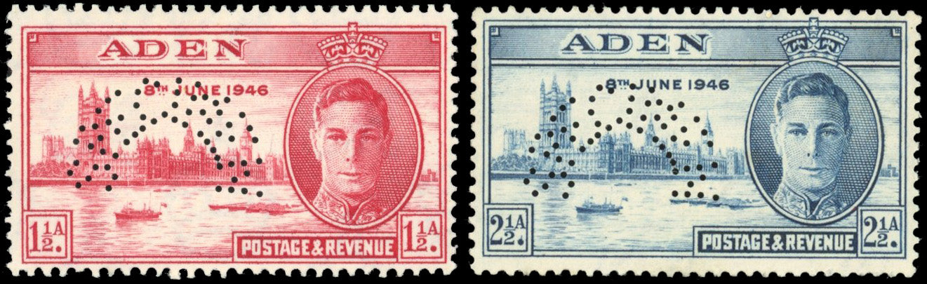 Aden SG 28s/29s Specimen 1946 Victory pair