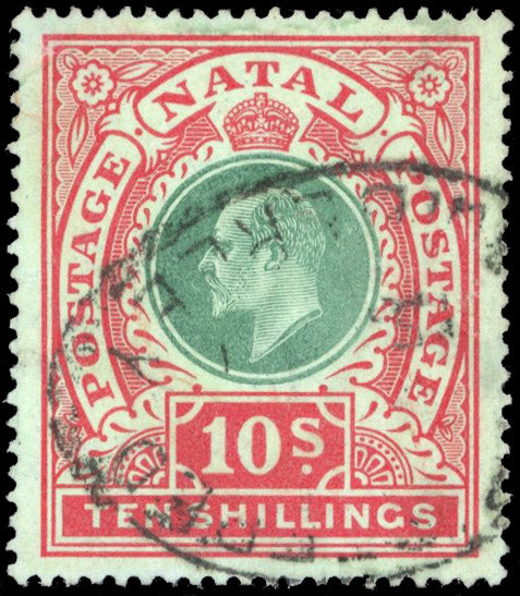 South Africa Inteprovincials SG Z67 Natal 1910-13 10s green and red on green used in Cape of Good Hope
