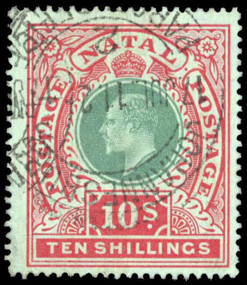South Africa Interprovincials SG Z99 Natal 1910-13 10s green and red on green used in Transvaal