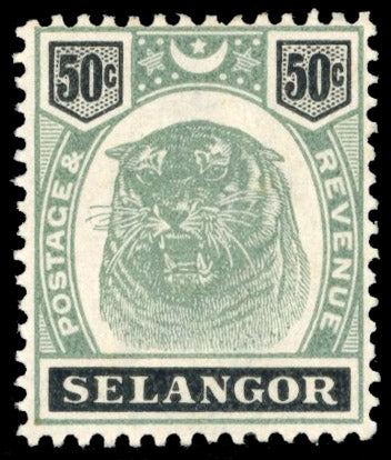 Malaya Selangor SG 60 Unmounted Mint 1895-99 50c green and black