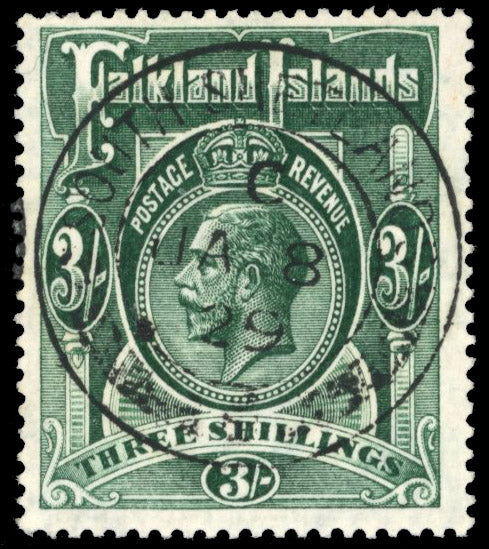 Falkland Islands Dependencies SG Z148 Cancel 1921-28 3s slate-green used in South Shetlands