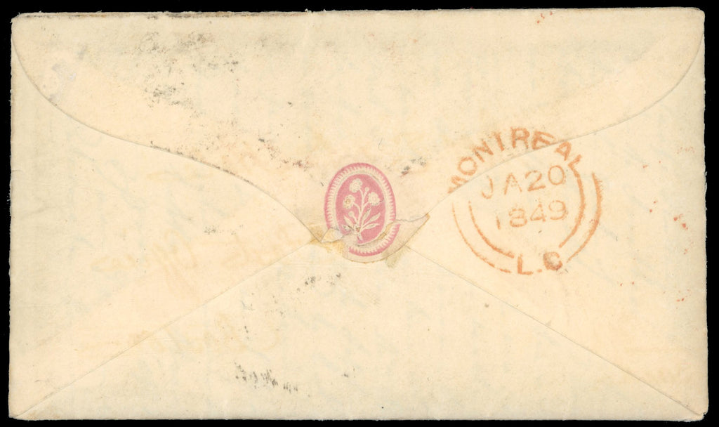 Newfoundland SG CC1 1849 cover from Quebec to Boston