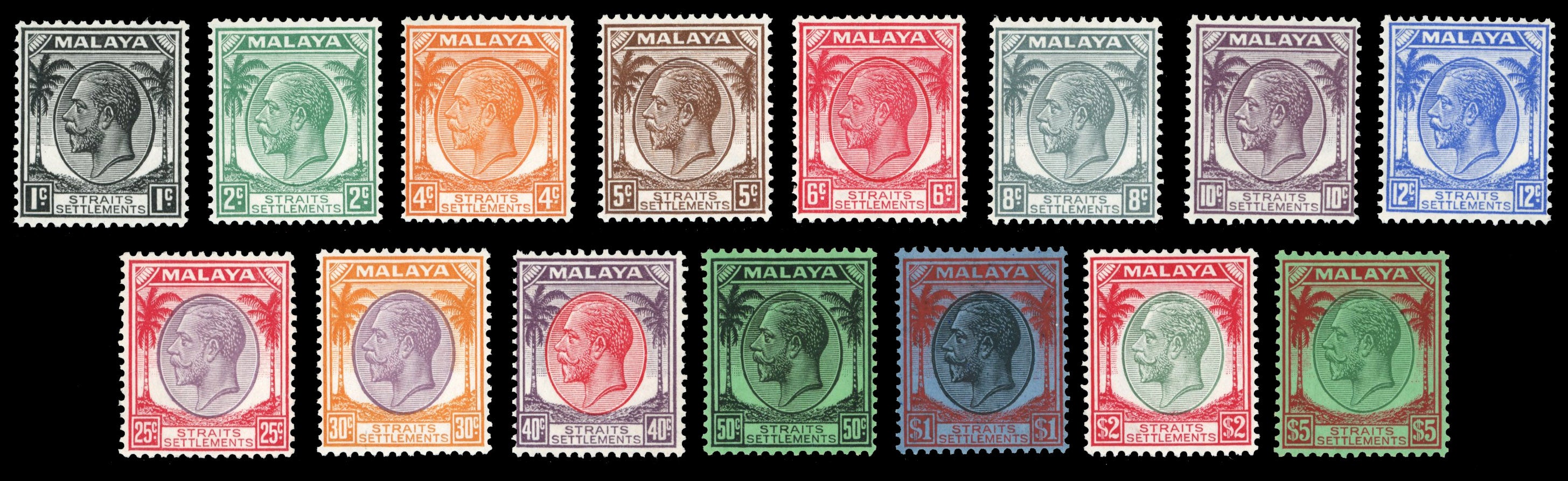 Malaya Straits Settlements SG 260/274 Mint 1936-37 set of 15