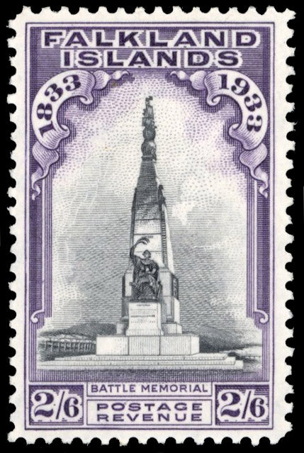 Falkland Islands SG 135 Mint 1933 Centenary 2s6d Battle Memorial